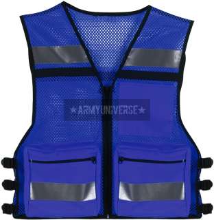 Blue High Visibility EMS Oxford Polyester Tactical Rescue Vest (Item 