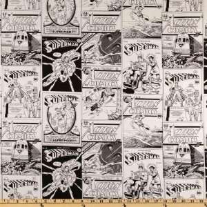  44 Wide Superman Comics Grey Fabric By The Yard Arts 