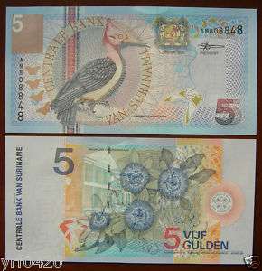 Surinam Suriname Paper Money 5 Gulden 2000 UNC  