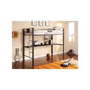    Ameriwood Silver Screen Twin Loft Bed with Desk