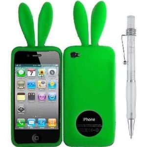 Neon Green Rabbit Ear   Silicone Design Protector Soft Phone Cover 