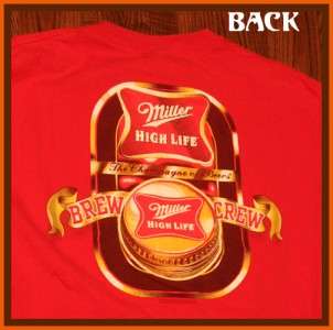 Miller High Life Beer Brewery T Shirt L  