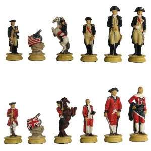  Hand Painted War of Independence Polystone Chess Pieces 