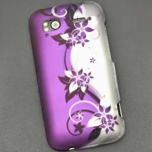  Purple Flower Print Rubberized Coating Premium Snap on 
