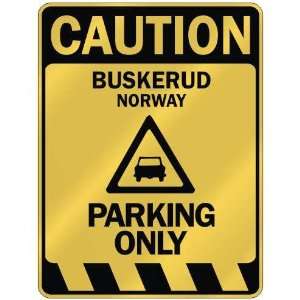   CAUTION BUSKERUD PARKING ONLY  PARKING SIGN NORWAY 