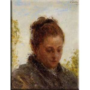  Head of a Young Woman 12x16 Streched Canvas Art by Fantin 