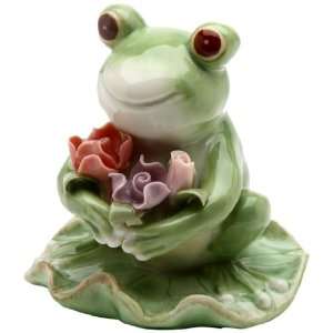  Appletree Design Frog with Flowers Figurine, 3 3/8 Inch 