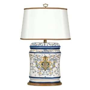  Mario Lamps 07T575 Tuscany Table Lamp, White, Yellow, Blue 