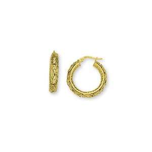  Byzantine Hoop Earrings in 14k Yellow Gold Jewelry