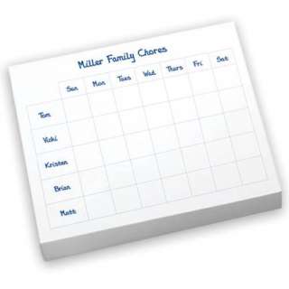 Personalized Schedule Family Tablet Slab Stationery Organize by Day 
