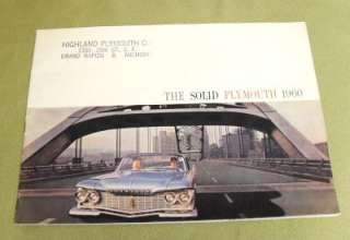 1960 Plymouth Fury Belvedere Savoy Fin Cars Brochure  