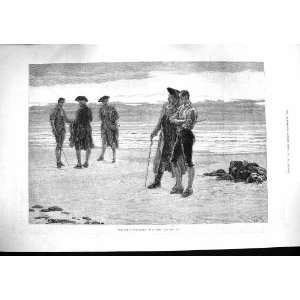    1881 End Of The Game Men Swords Beach Sea Fine Art