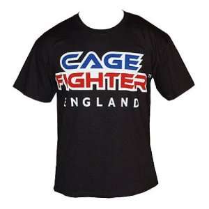 Cage Fighter England T Shirt   Black