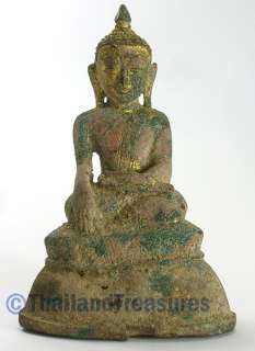 RARE 18C ANTIQUE Bronze SHAN BUDDHA STATUE SE Asia Thai  