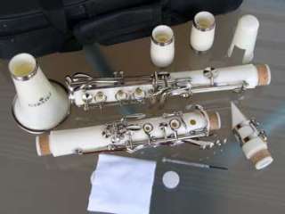 WHITE Bb CLARINET With Case + Best Student Quality NEW  