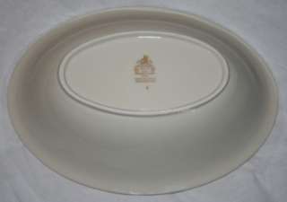 Pickard Washington Oval Rimmed Vegetable Dish Bowl Ivory Navy 24K Gold 