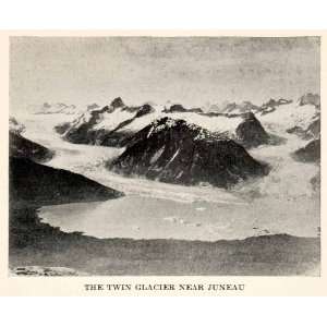 1933 Print Twin Glacier Juneau Alaska Mountains Iceflow Landscape Snow 