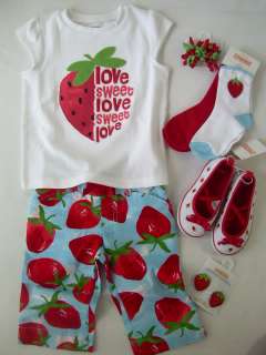 NEW Girls 2T GYMBOREE Strawberry Dress Outfit Shirt Spring Summer 