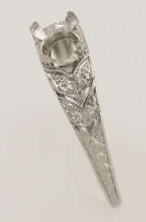 Vintage Tiffany Co Platinum Diamond Semi Mount Engagement Ring Size 5 