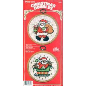  Christmas Doubles Santa Claus Counted Cross Stitch Kit 