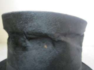   Black TOP HAT Beaver Fur Felt Stovepipe Mens Victorian 1900s  
