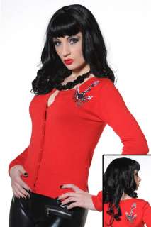 NEW LIVING DEAD SOULS RED ANCHOR NAUTICAL CARDIGAN 10 16  