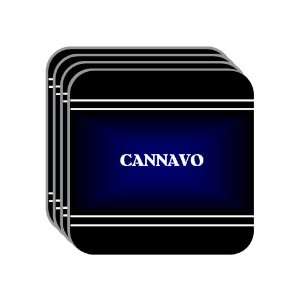 Personal Name Gift   CANNAVO Set of 4 Mini Mousepad Coasters (black 