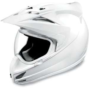  Icon Variant Dual Sport Motorcycle Helmet Solid White 