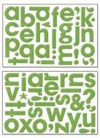 CHUNKY CHIPS Chipboard Stickers BO BUNNY Alphabet Green  
