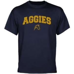  UC Davis Aggies Navy Blue Logo Arch T shirt Sports 