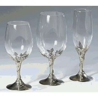  Intrada PEW8838 Water Goblet With Pewter Grapevine Design 