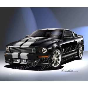  2007 FORD MUSTANG ELEANOR CAR ART SIGNED PRINT