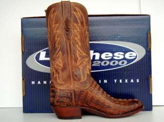 Lucchese 2000 Mens Brown Caiman Gator Tail Cowboy Boots  