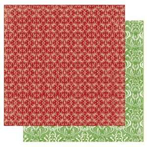    Christmas Floral 12 x 12 Double Sided Glitter Paper