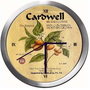  CARDWELL 14 Inch Coffee Metal Clock Quartz Movement 