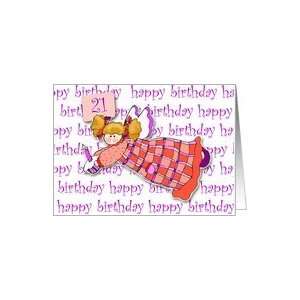  21 Years Old Cupcake Angel Birthday Card Toys & Games