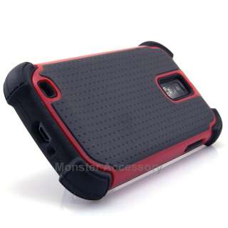 Black Red X Shield Dual Layer Hard Case Gel Cover Samsung Galaxy S 2 T 