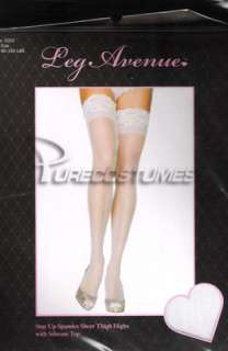 Leg Avenue Stay Up Sheer Thigh High Stockings with Lace  