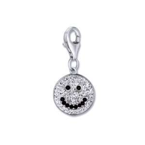  Sterling Silver .925 Happy Face Charm with Lobster Bail Jewelry