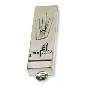   Sterling Silver Mezuzah Jerusalem panorama and letter Shin Home