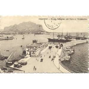  1911 Vintage Postcard Monte Pellegrino with the Port and 