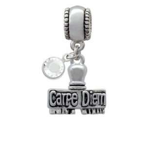  3 D Carpe Diem Stamp Charm European Charm Bead Hanger 