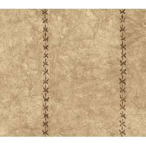    Brown and Taupe Whipstitch Stripe Wallpaper