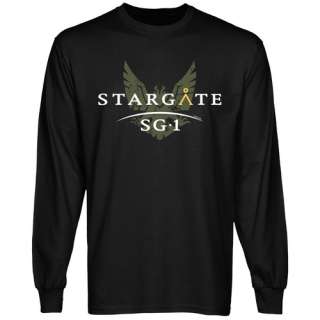 Stargate SG1 SG 1 Patch Long Sleeve T Shirt   Black  