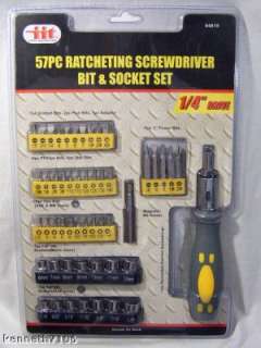 IIT Ratcheting Screwdriver Bit & Socket Set 57pc 1/4 Dr  