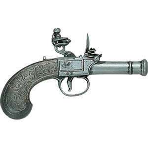    18th Century Replica Flintlock Pistol   Pewter 