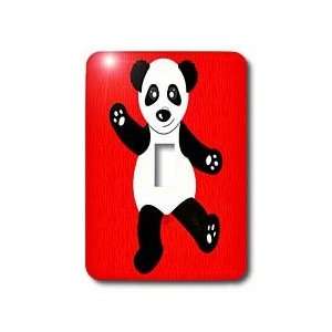Janna Salak Designs Jungle Animals   Cute Happy Cartoon Panda on Red 