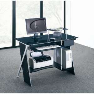   Desk with Steel Frame MDF Boards, Easy Assembly, Black