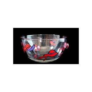  Red Hat Dazzle Design   Hand Painted   Serving Bowl   6 
