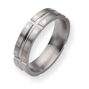  Titanium Sterling Silver Dots 6mm Satin And Polished Band 